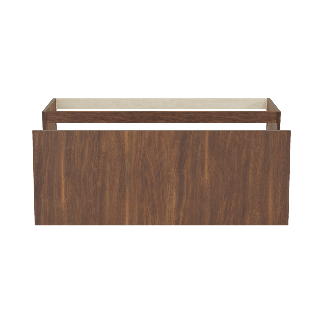 Balmani Sfera hängender Waschbeckenunterschrank: 120 x 55 cm, Amerikanischer Nussbaum, 2 Schubladen