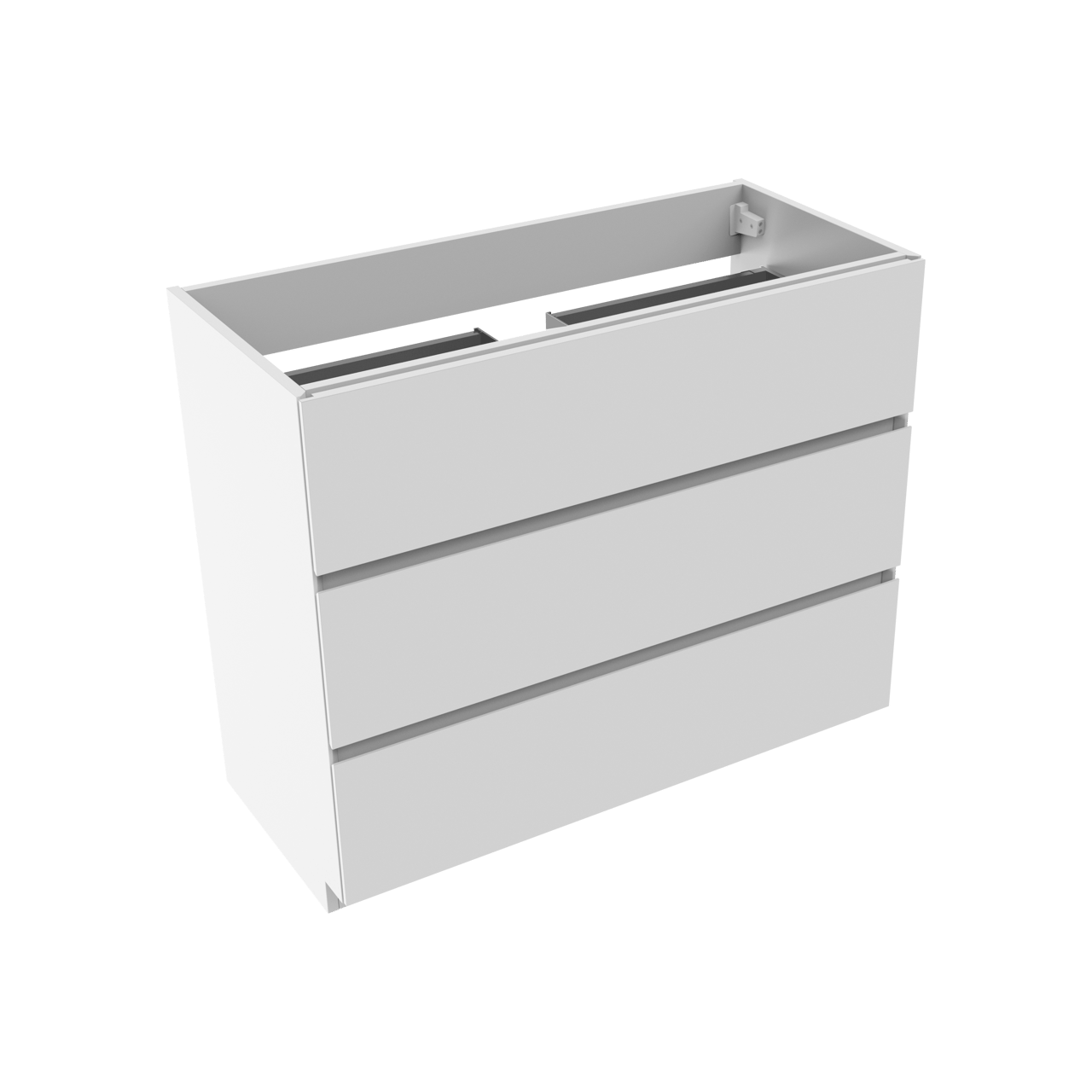 Storke Edge meuble sous-lavabo a poser 100 x 46 cm blanc brillant 3 tiroirs