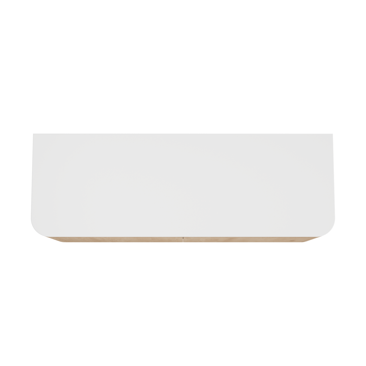 Balmani Moon zwevend badkamermeubel 160 x 55 cm natuur eik met Moon enkel of dubbel tablet in solid surface mat wit