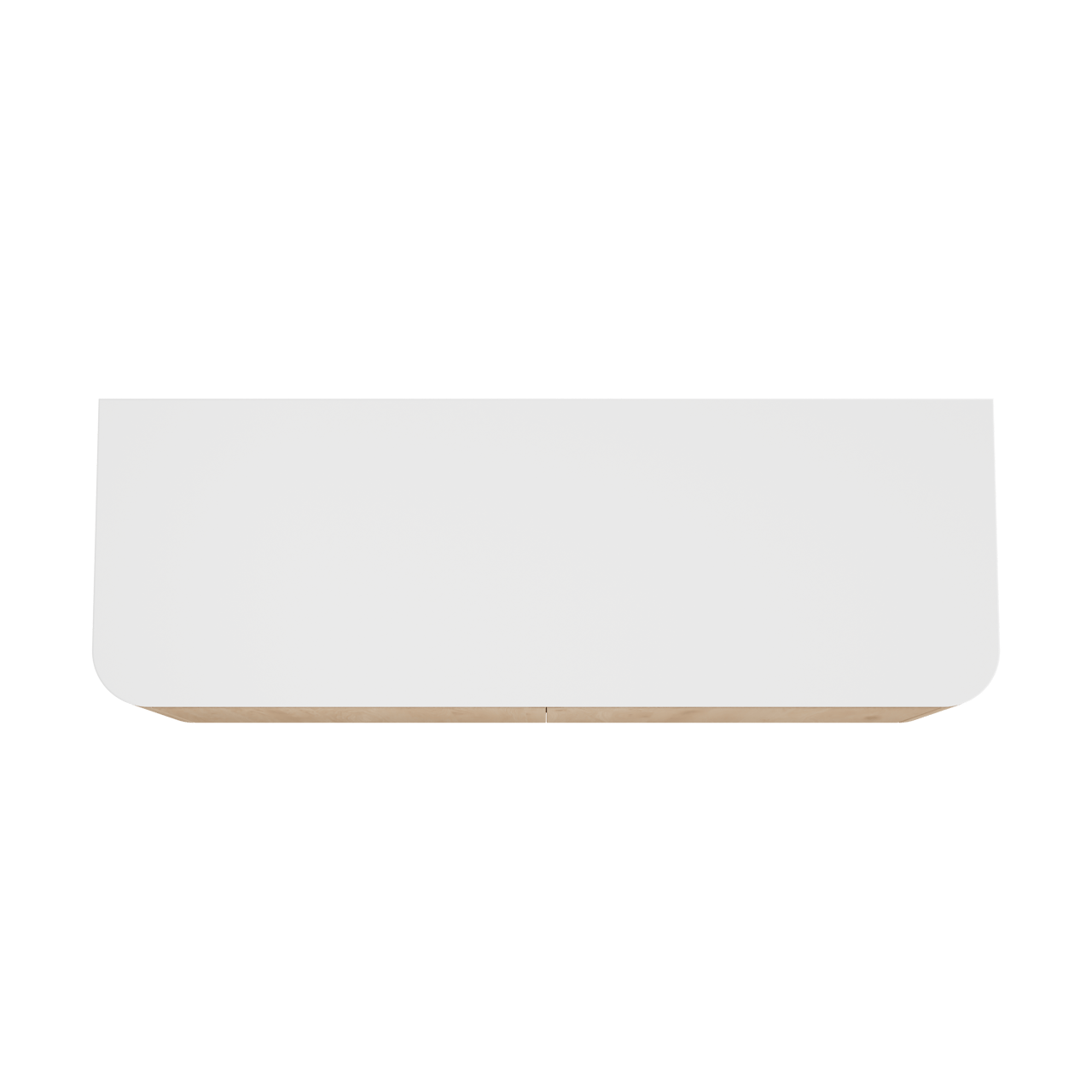 Balmani Moon hängendes Möbelstück Set: 160 x 55 cm, Naturbelassene Eiche, mit Moon Einzel- oder Doppel Waschtischplatte, Solid Surface Weiß matt