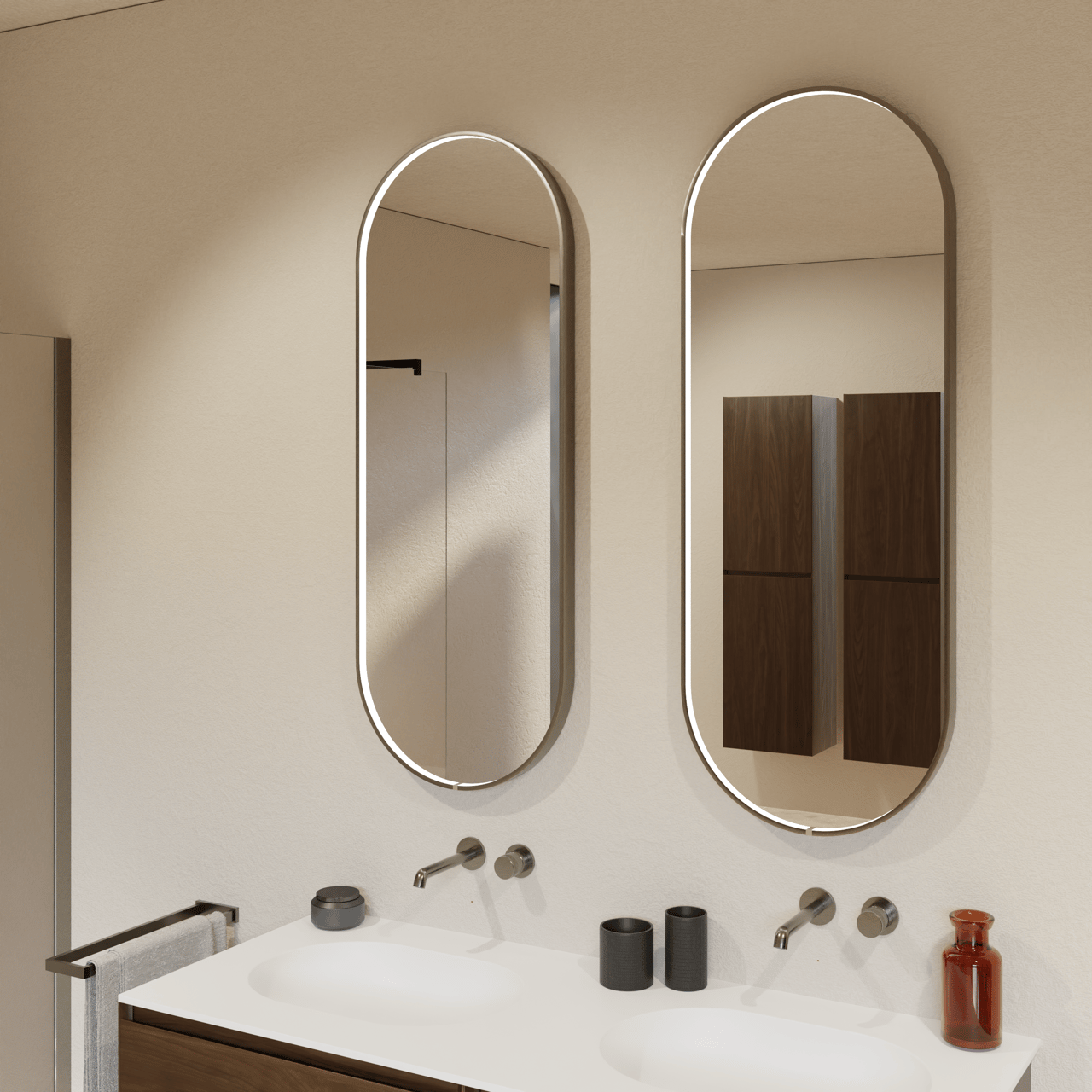 Balmani Secret miroir ovale lumineux et anti-buée 45 x 120 cm