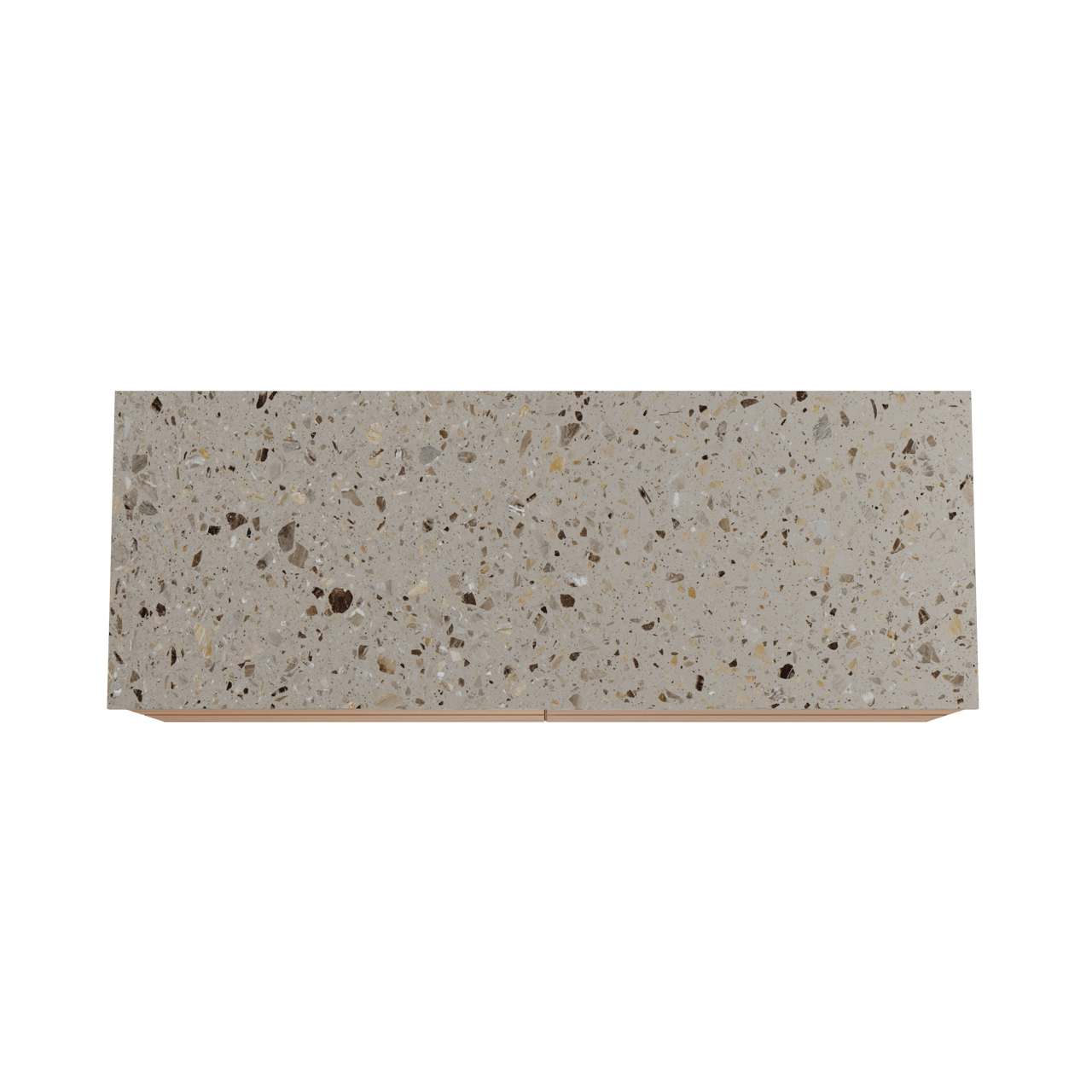 Balmani Mitra meuble salle de bains suspendu 150 x 55 cm teck avec Stretto tablette simple ou double en terrazzo greige terrazzo