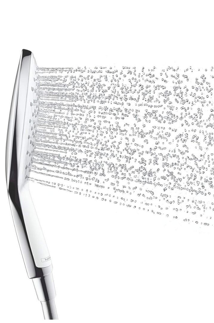 Hansgrohe Raindance Select S 150 Ecosmart Handbrause, 3 Strahlfunktionen, Chrom Glänzend und weiß