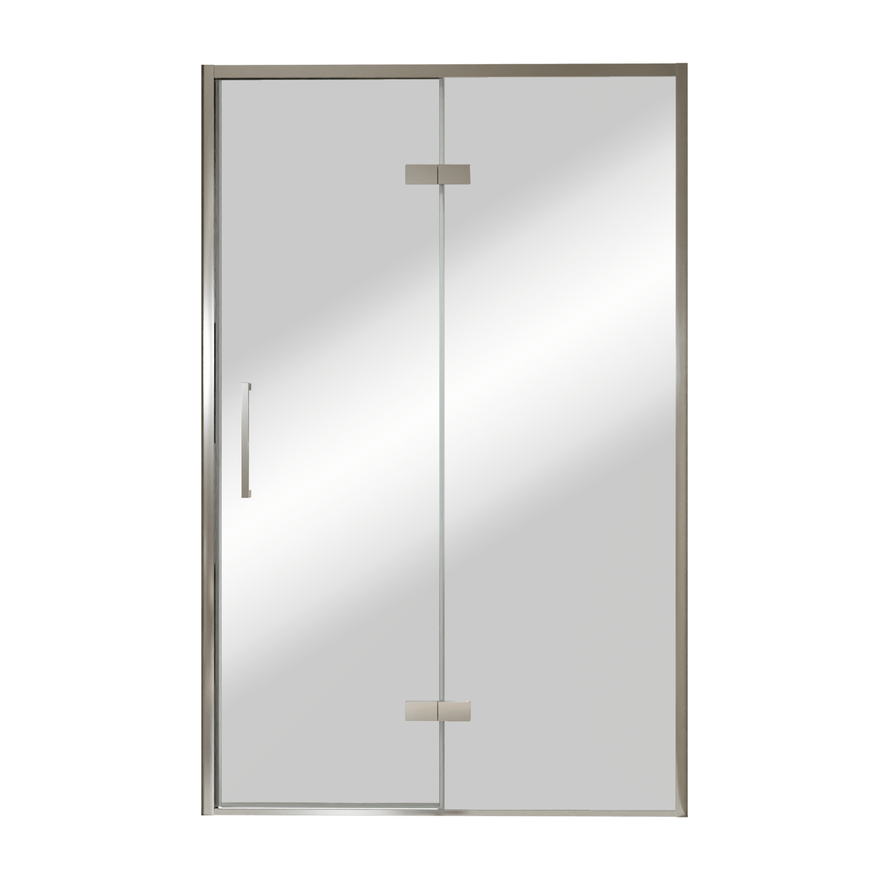 Balmani Senses Design porte pivotante à droite 140 cm x 210 cm verre Miroir Reflex, Profil chrome