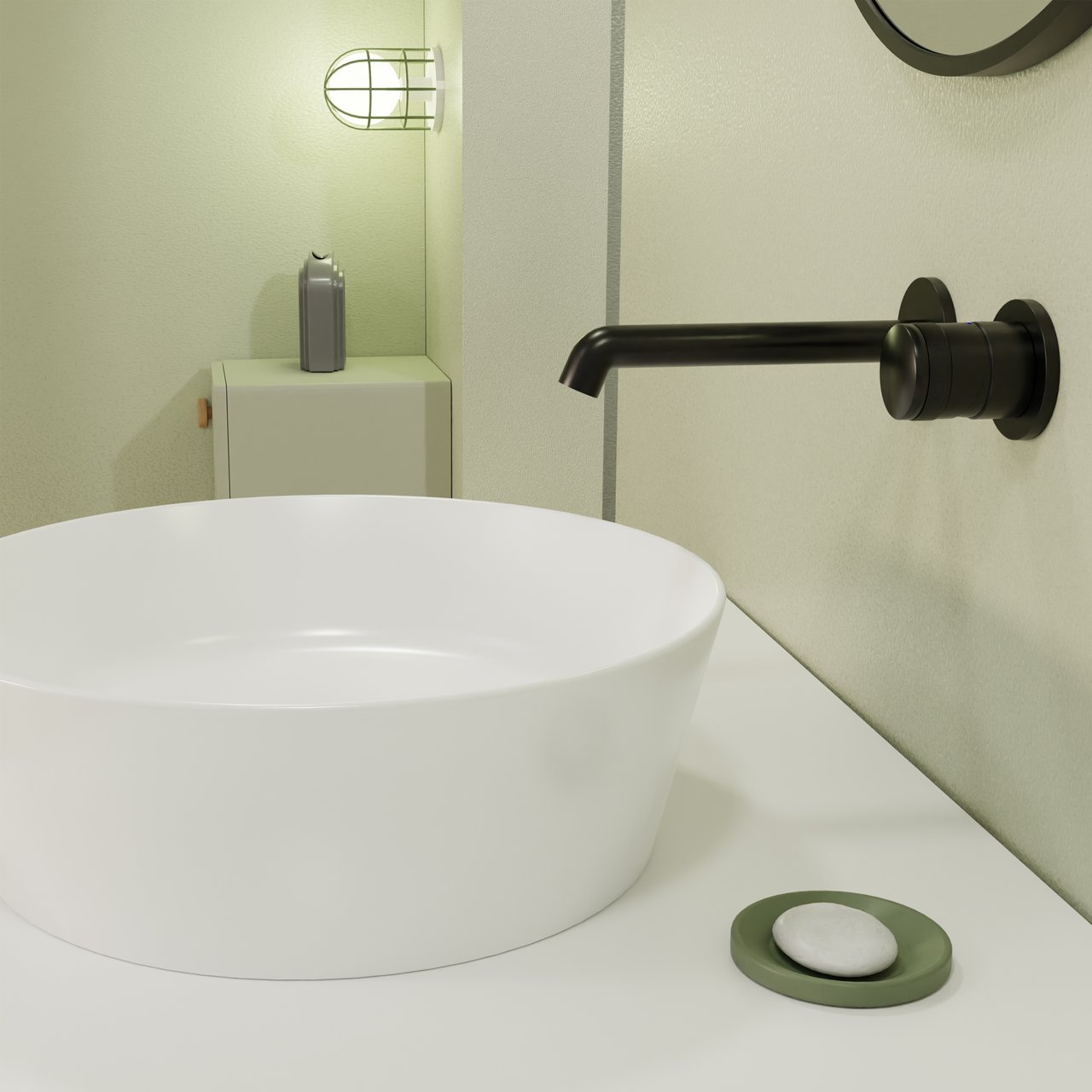 Blaufoss Pavilion inbouw wastafelkraan mat zwart incl. inbouwelement