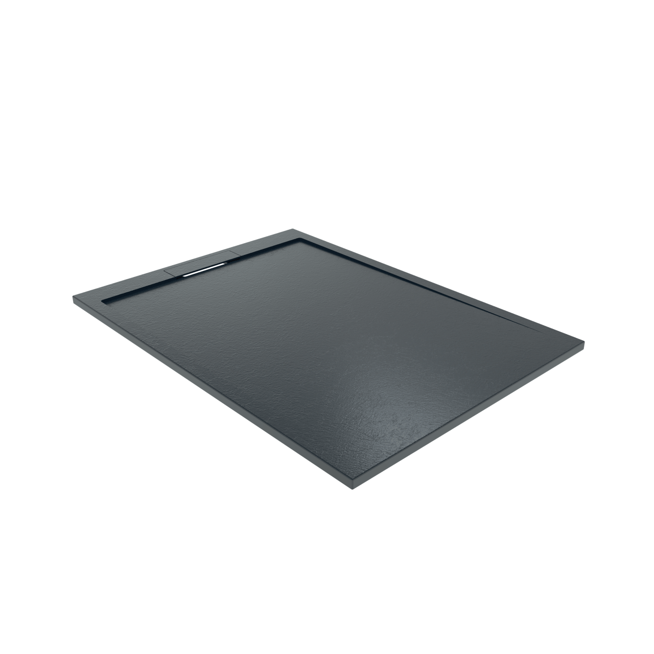 Balmani Indus douchebak 140 x 100 cm composietmarmer grafietgrijs leisteenstructuur