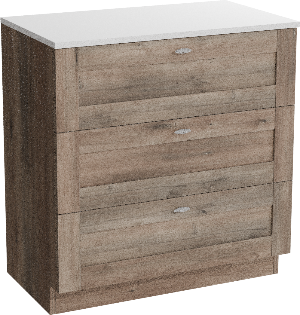 Linie Classo freistehendes Möbelstück Set: 80 x 46 cm, Graue Eiche, mit Lado Einzel Waschtischplatte, Marmorkomposit Weiß glänzend