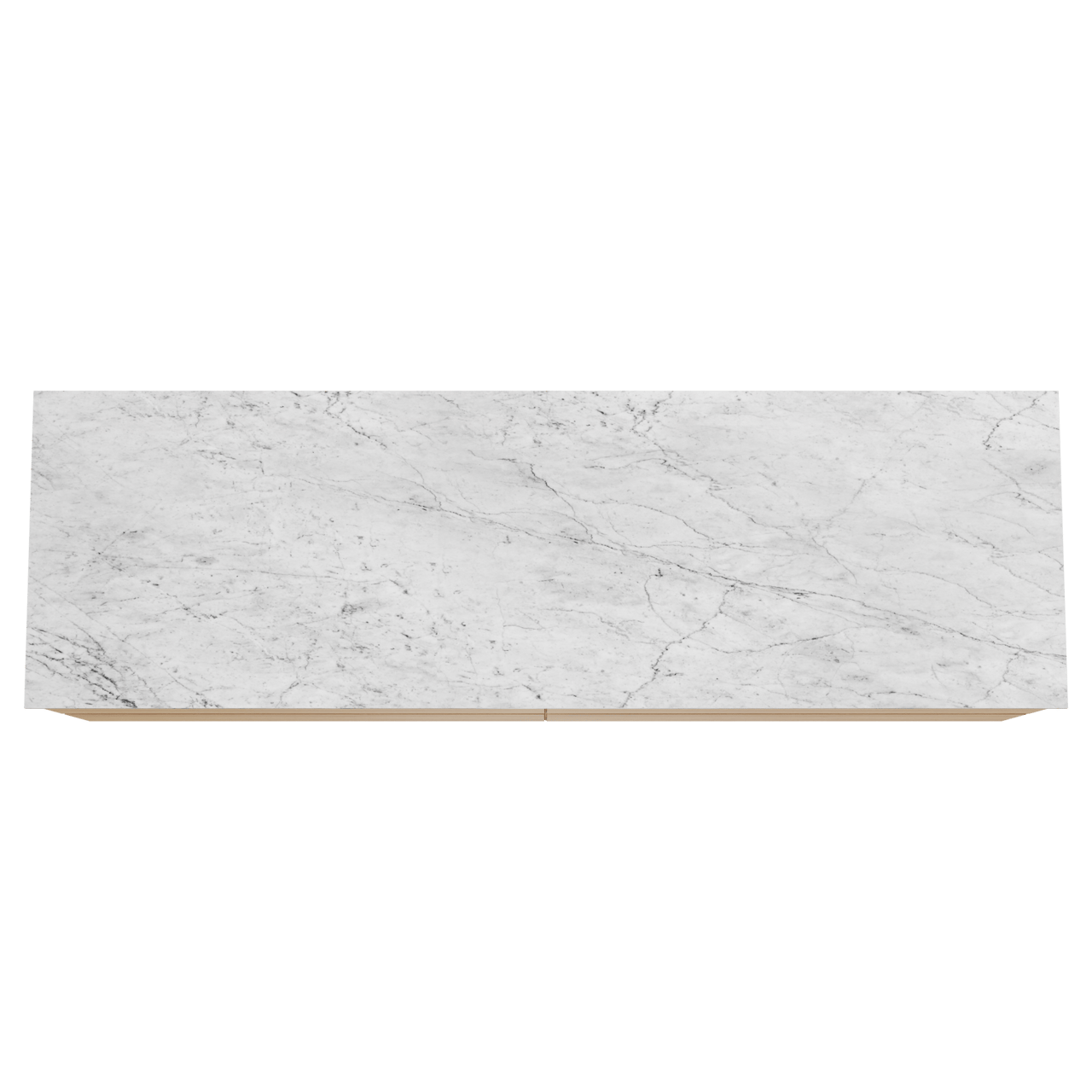 Balmani Mitra hängendes Möbelstück Set: 180 x 55 cm, Naturbelassene Eiche, mit Stretto Einzel- oder Doppel Waschtischplatte, Marmor Carrara