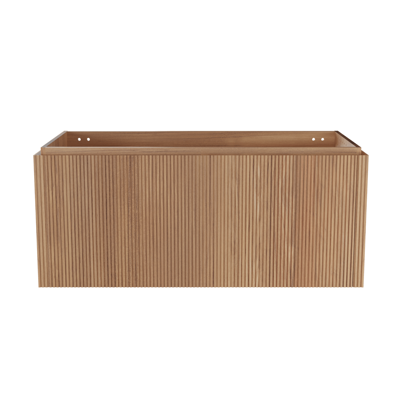 Balmani Eclips hängendes möbelstück Waschtischunterschränke 120 x 55 cm Teak 2 Schubladen Vert. Sym. Rippe