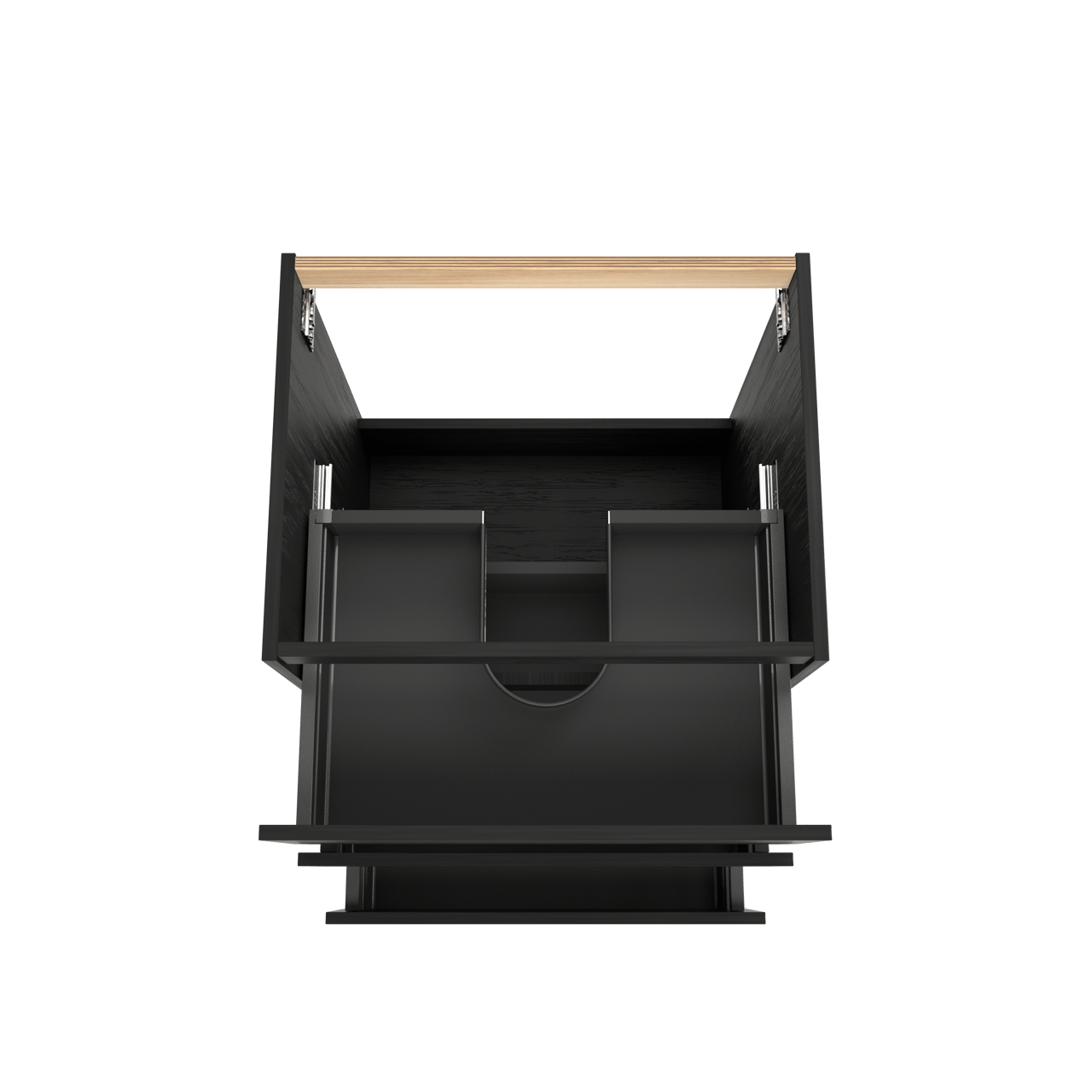 Balmani Lucida stehender Waschbeckenunterschrank: 67,5 x 55 cm, Eiche Schwarz, 3 Schubladen