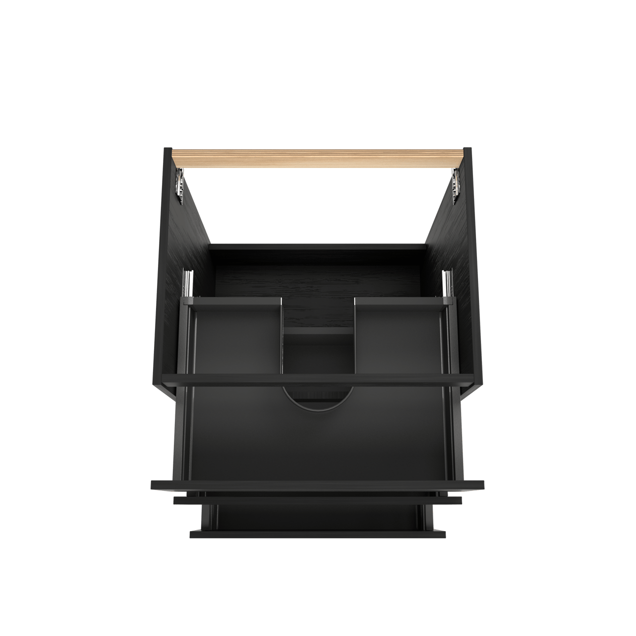 Balmani Lucida staande wastafelonderkast 67,5 x 55 cm zwarte eik 3 lades