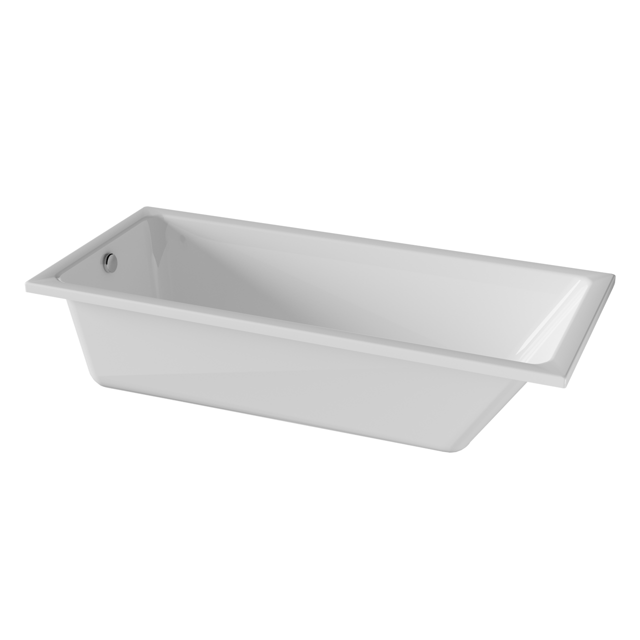 Luca Varess Sandrina eenpersoons inbouwbad 180 x 80 cm acryl glanzend wit