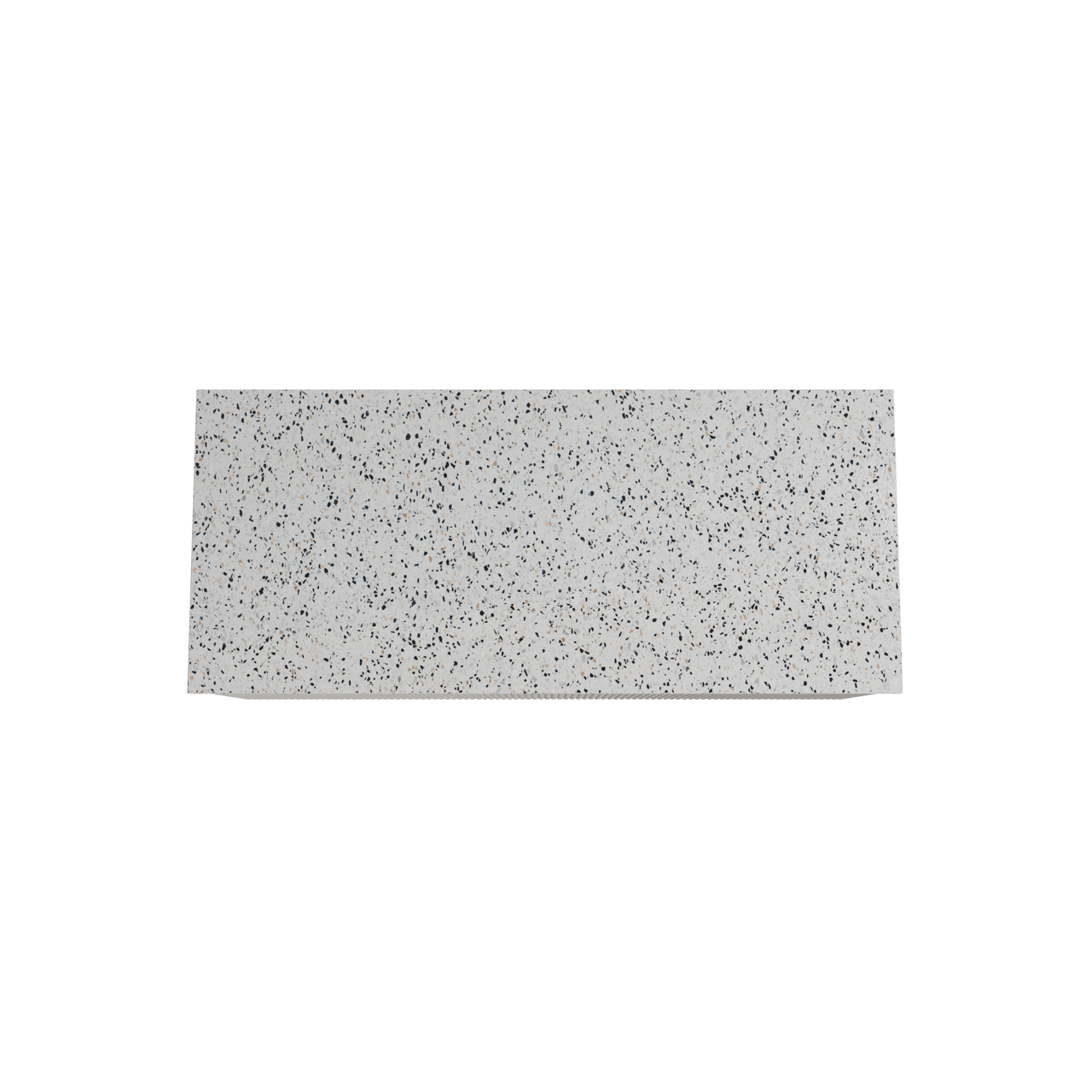 Storke Ribs meuble salle de bains suspendu 120 x 52 cm soie grise avec Tavola tablette simple ou double en blanc/noir mat terrazzo, Nervure droite symétrique verticale