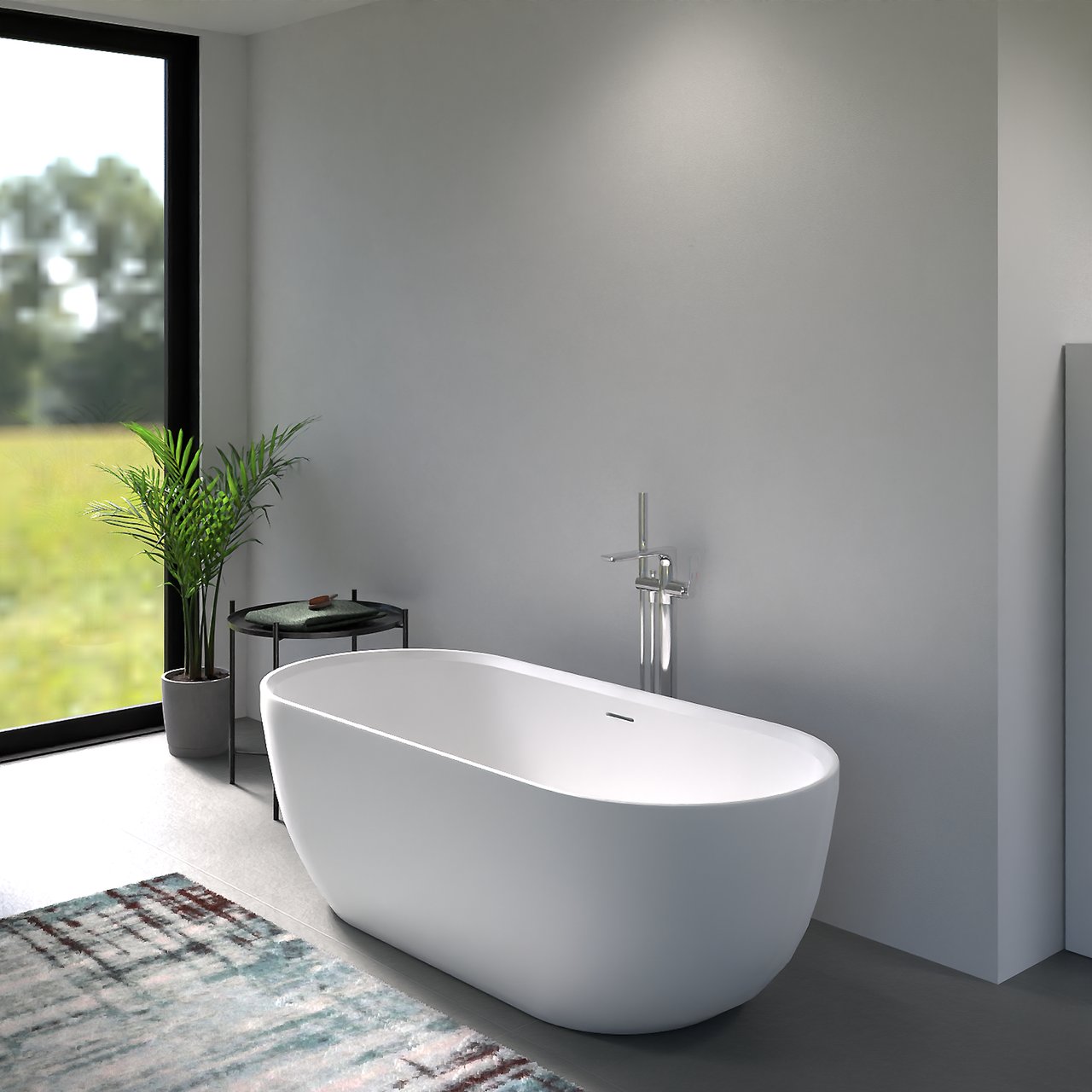 Blaufoss Expo robinet de bain îlot avec douchette chrome brillant