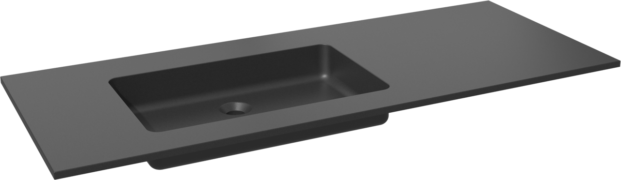 Storke Scuro Waschtisch, links, Quarz matt, 130 x 52 cm, Schrankkombination 35 cm