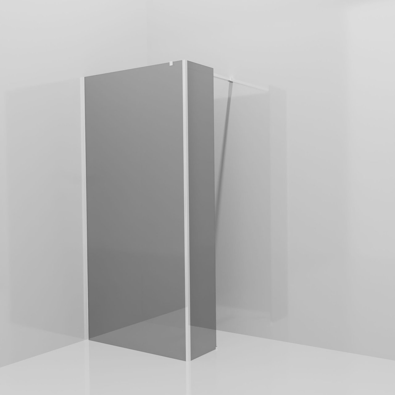 Balmani Modular douche à l'italienne avec paroi latérale fixe: 100 x 200 cm, Verre miroir reflex, avec coating, Profil Chrome brillant