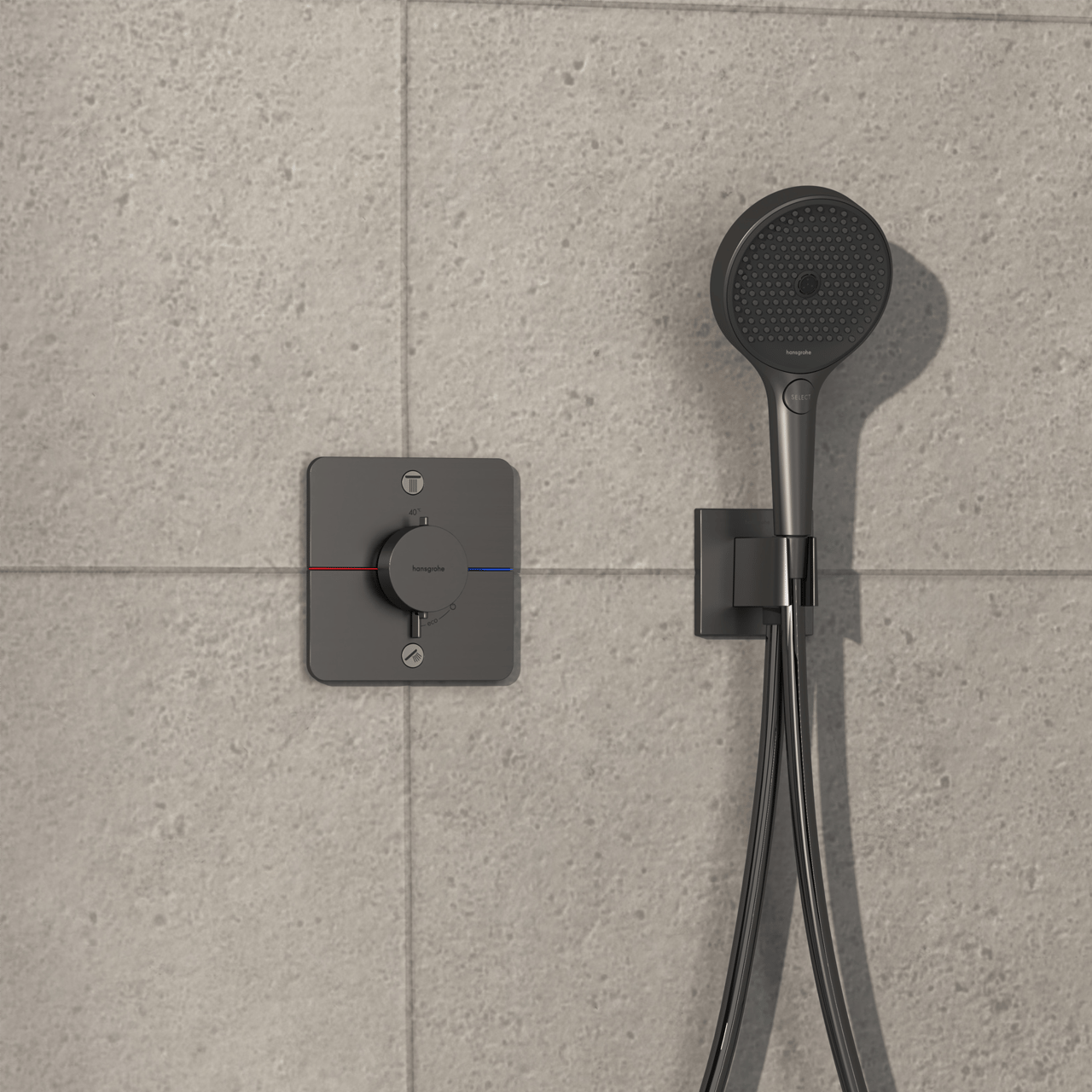 Hansgrohe Showerselect Comfort Q inbouw thermostaat 2 uitgangen Brushed Black Chrome