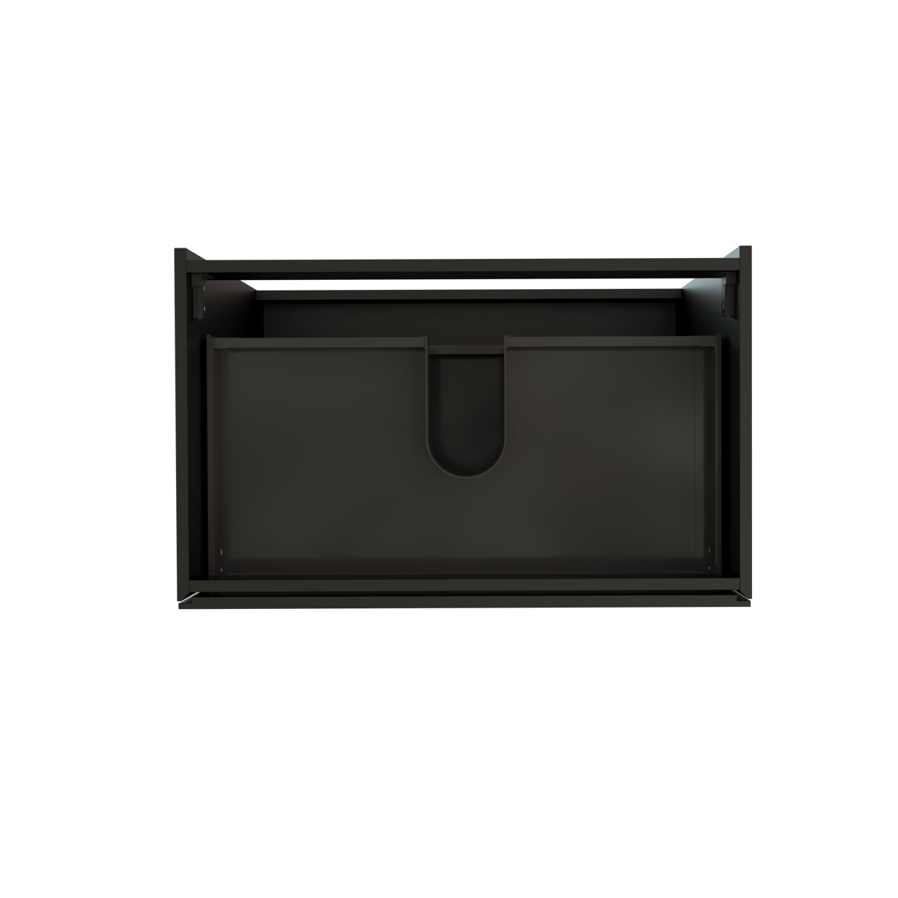 Storke Edge stehender Waschbeckenunterschrank: 85 x 52 cm, Schwarz Matt, 3 Schubladen