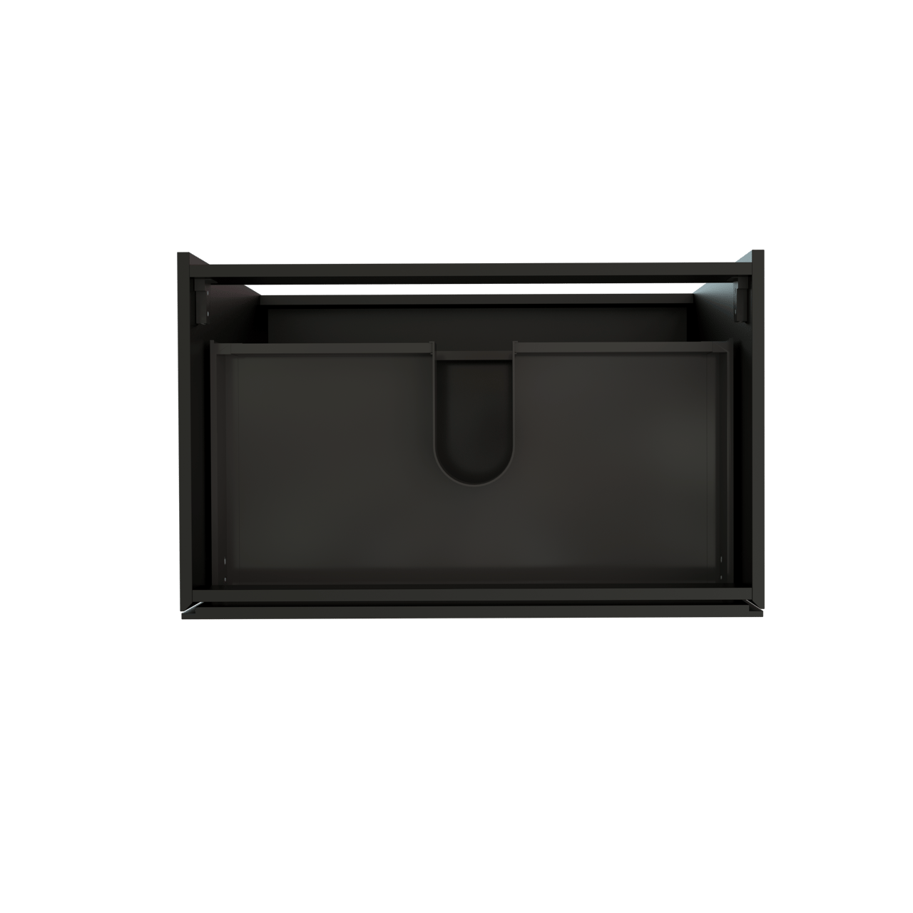 Storke Edge stehender Waschbeckenunterschrank: 85 x 52 cm, Schwarz Matt, 3 Schubladen