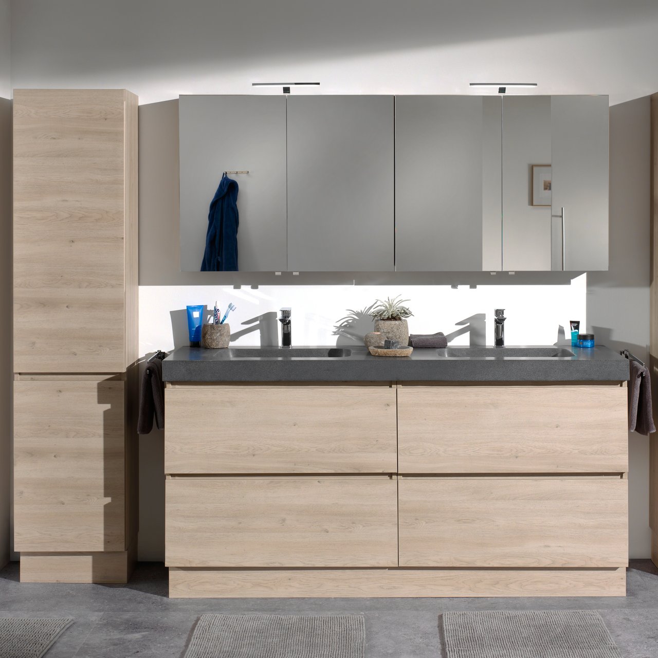 Balmani Lucida spiegelkast 90 x 72 cm verweerd eiken