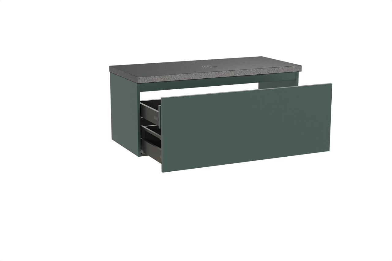 Balmani Sfera zwevend badmeubel 120 x 55 cm forest met Rock enkel wastafelblad in zwart graniet