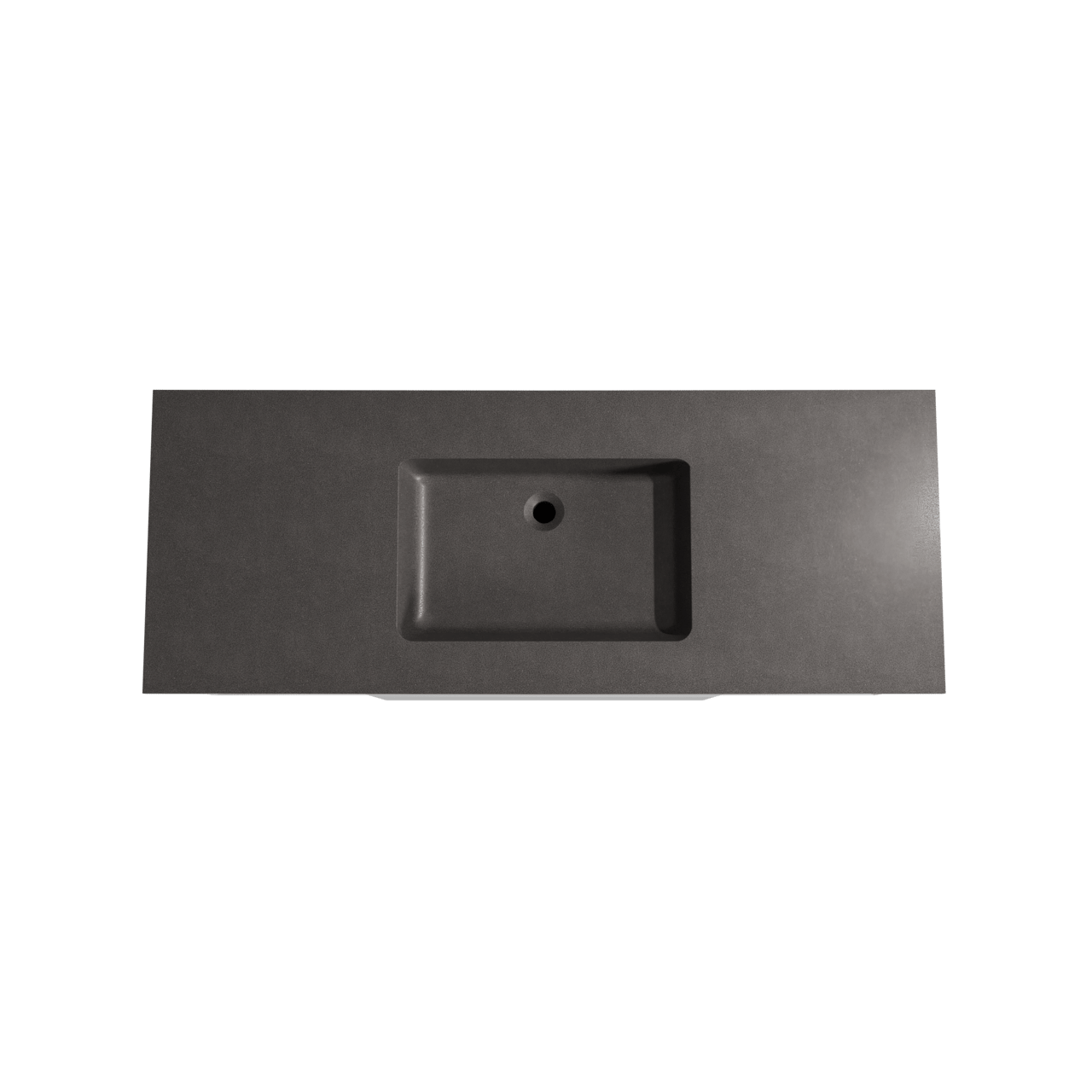 Storke Edge hängendes Möbelstück Set: 135 x 52 cm, Weiß glänzend, mit Scuro Einzelwaschtisch, Quarz Schwarz matt