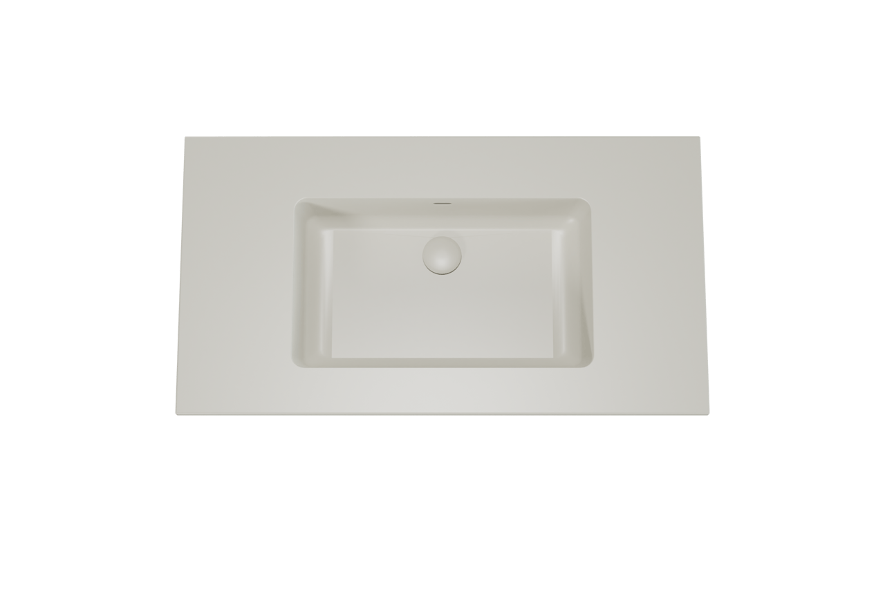 Storke Diva enkele wastafel mat zijdegrijze top solid 95 x 52 cm