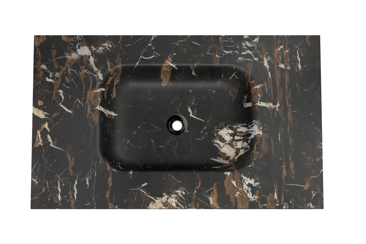 Balmani Tablo Arcato enkele wastafel Portoro Gold marmer 90 x 55 cm