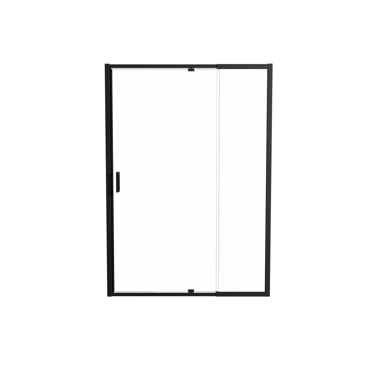 Luca Varess Vidor Telescope porte pivotante 140 cm x 190 cm verre transparent profil noir mat