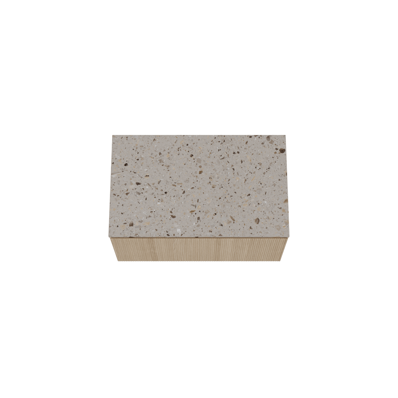 Balmani Fila meuble salle de bains suspendu 90 x 55 cm chêne naturel avec Stretto tablette simple en terrazzo greige terrazzo, Nervure droite symétrique verticale