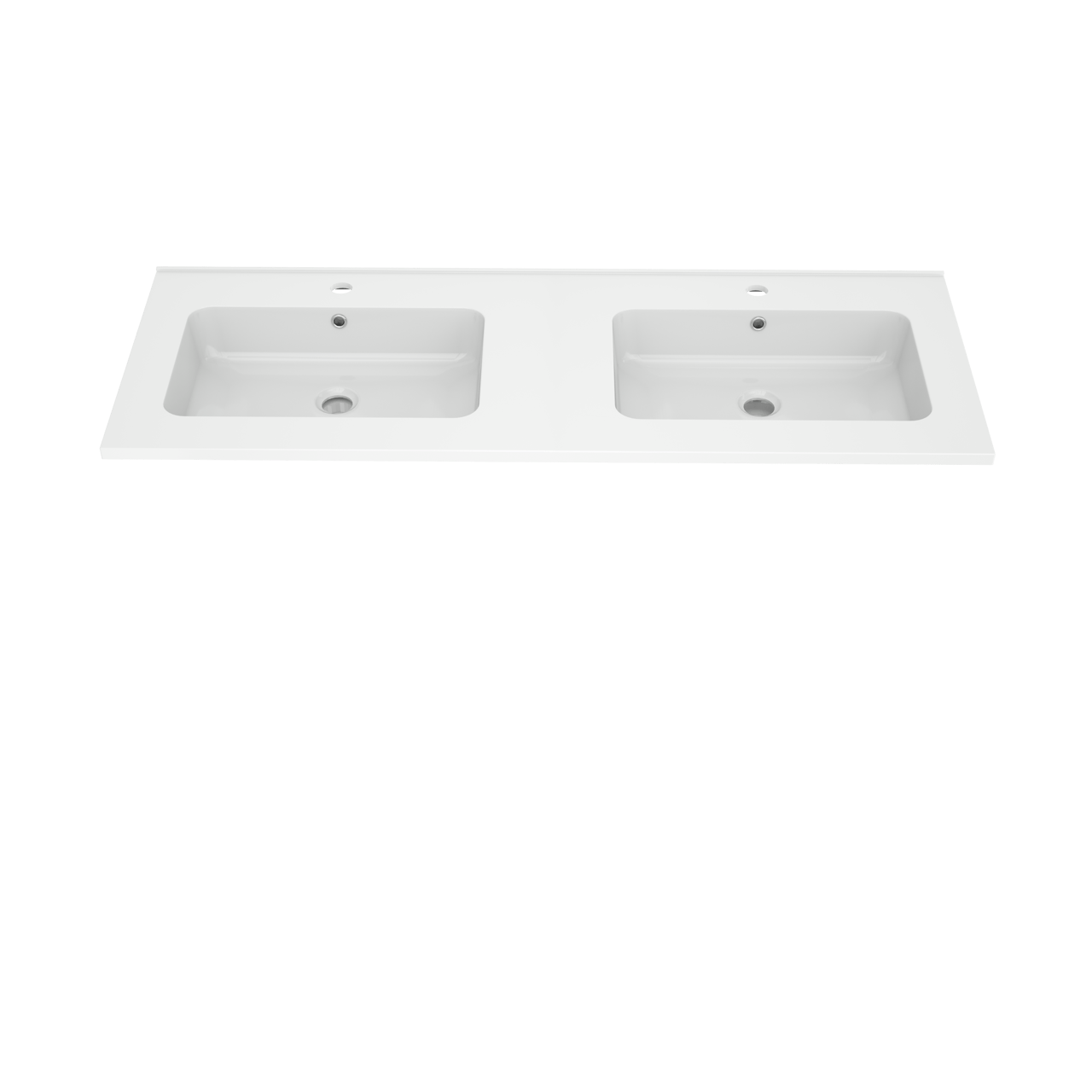 Linie Vano dubbele wastafel glanzend composiet marmer 120 x 46 cm