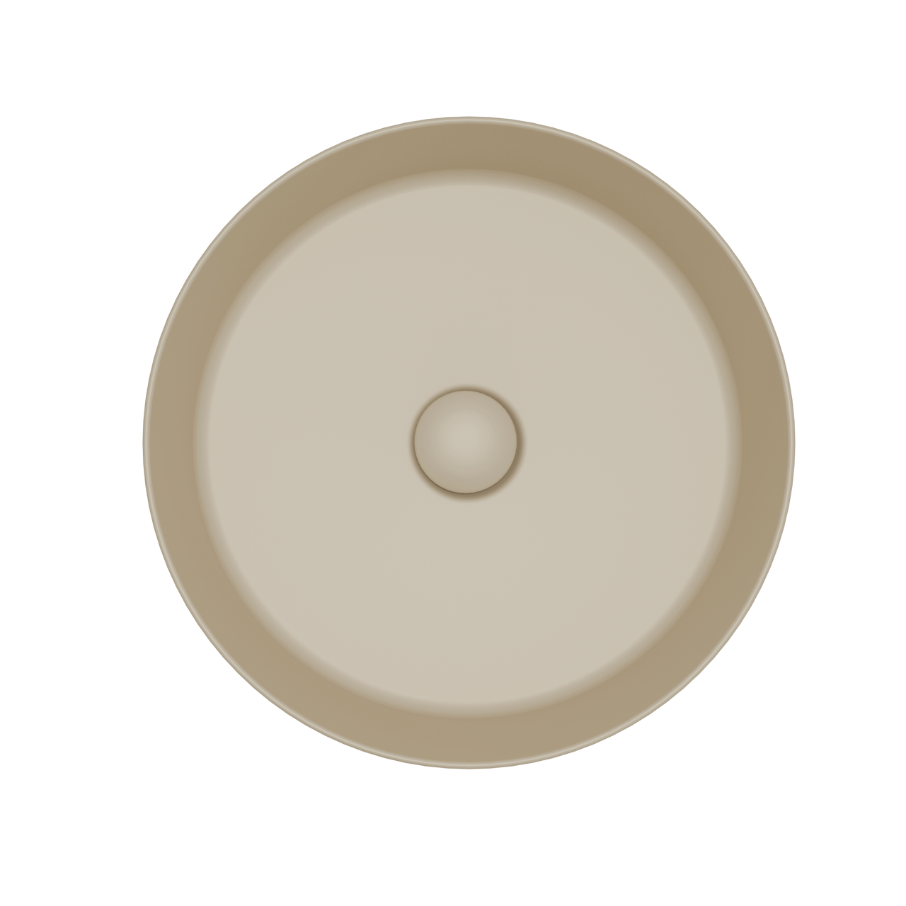 Balmani Fiyi Aufsatzwaschbecken: Matt Dune Solid Surface, rund, Ø 39 cm