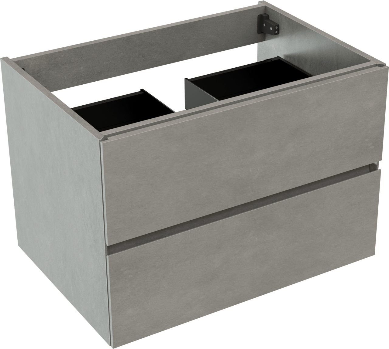 Storke Edge zwevende wastafelonderkast 75 x 52 cm beton donkergrijs 2 lades