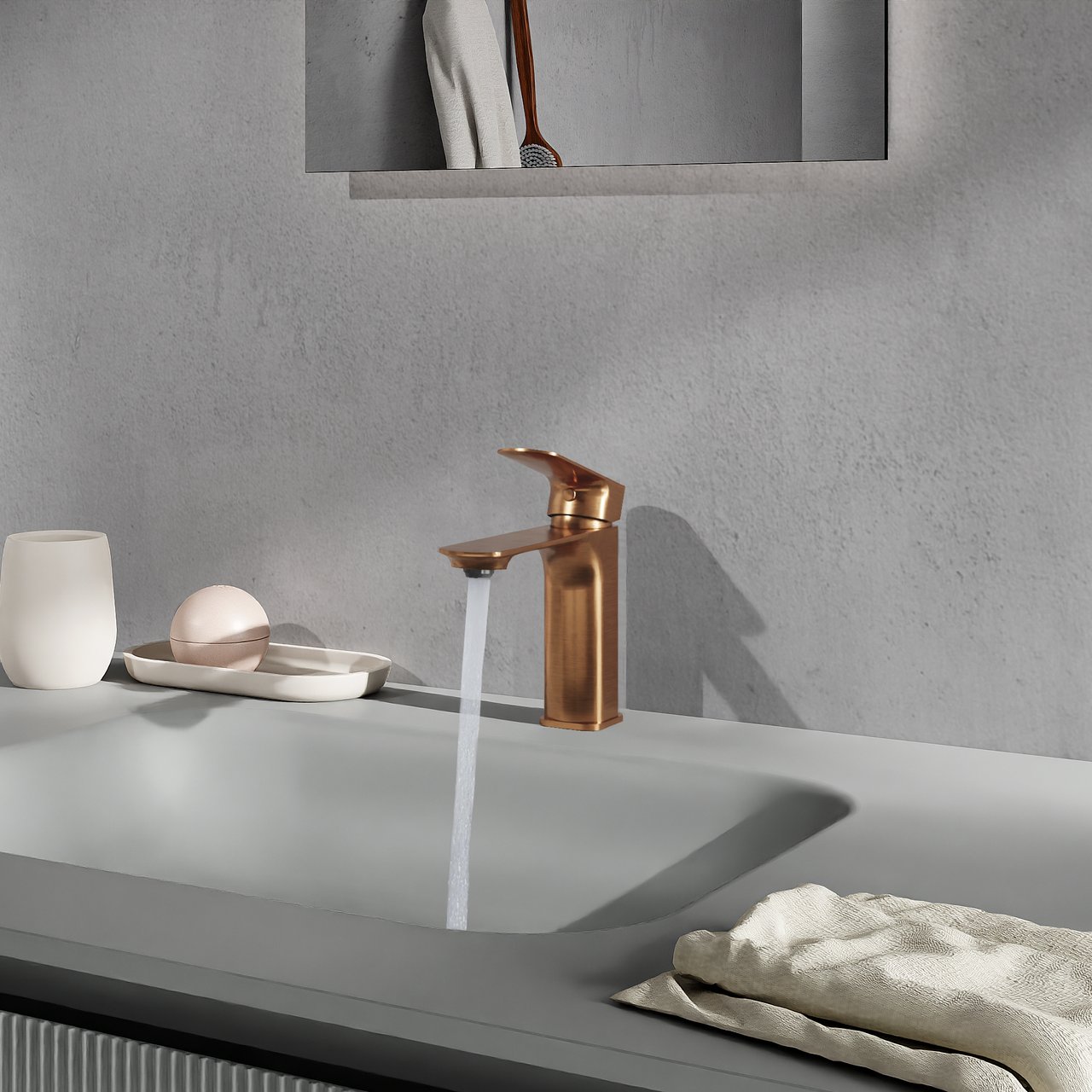 Blaufoss Bodan EcoStart Standard-Waschbecken Armatur: Brushed Rosegold