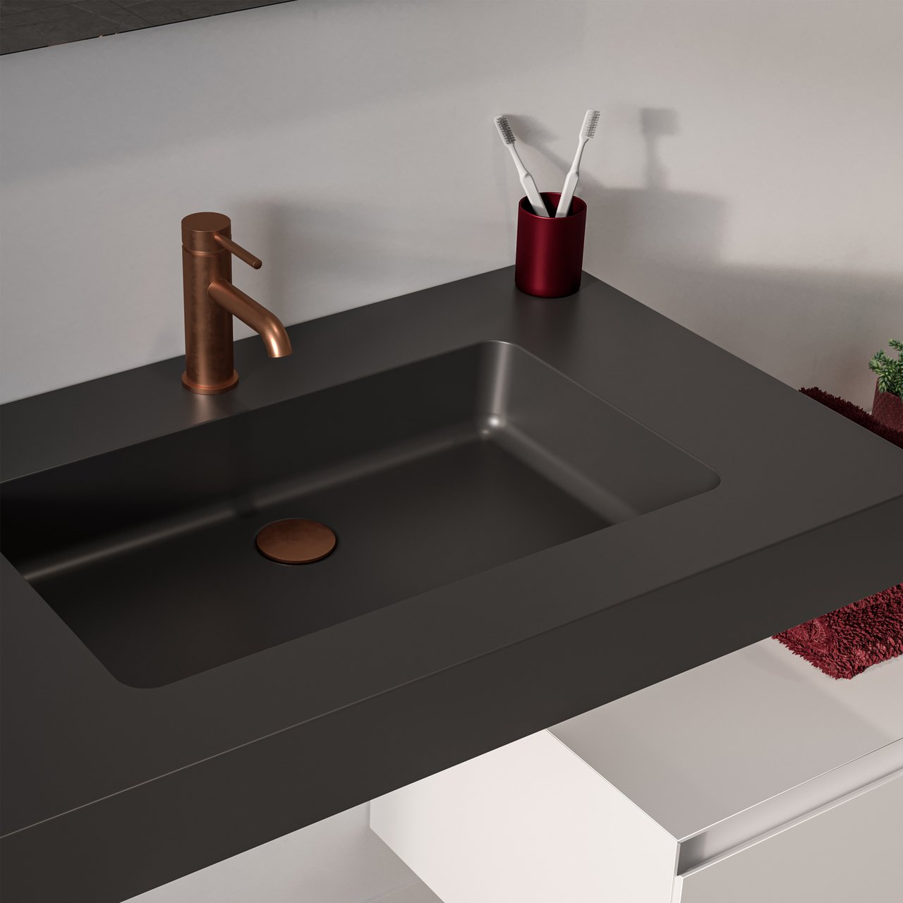 Blaufoss Round EcoStart standaard wastafelkraan Brushed Rosegold