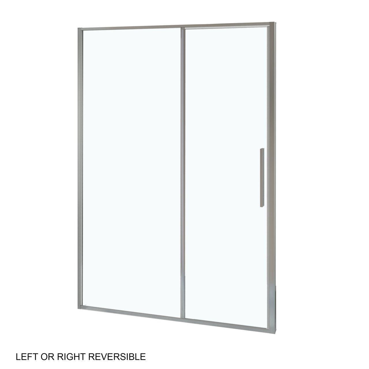 Luca Varess Morano paroi de douche avec porte pivotante et 2 parois latéraux fixes 90 x 140 cm verre transparent profil chrome brillant - porte