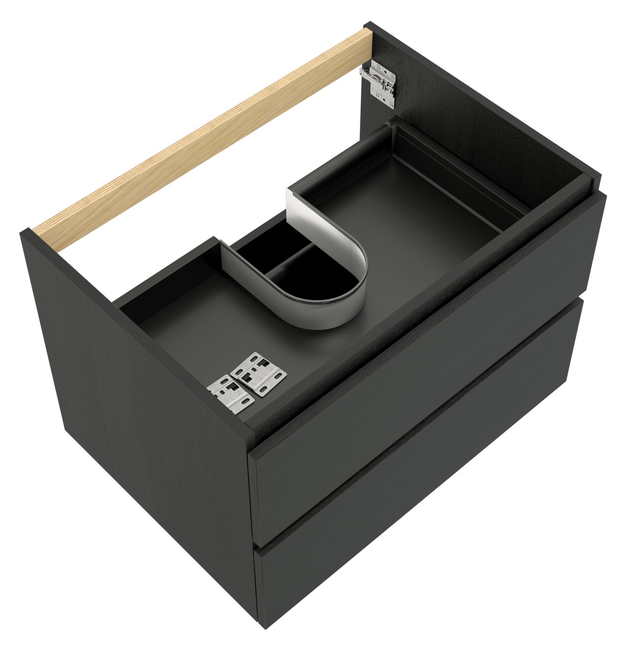 Balmani Lucida meuble sous-vasque suspendu 75 x 55 cm chêne noir 2 tiroirs