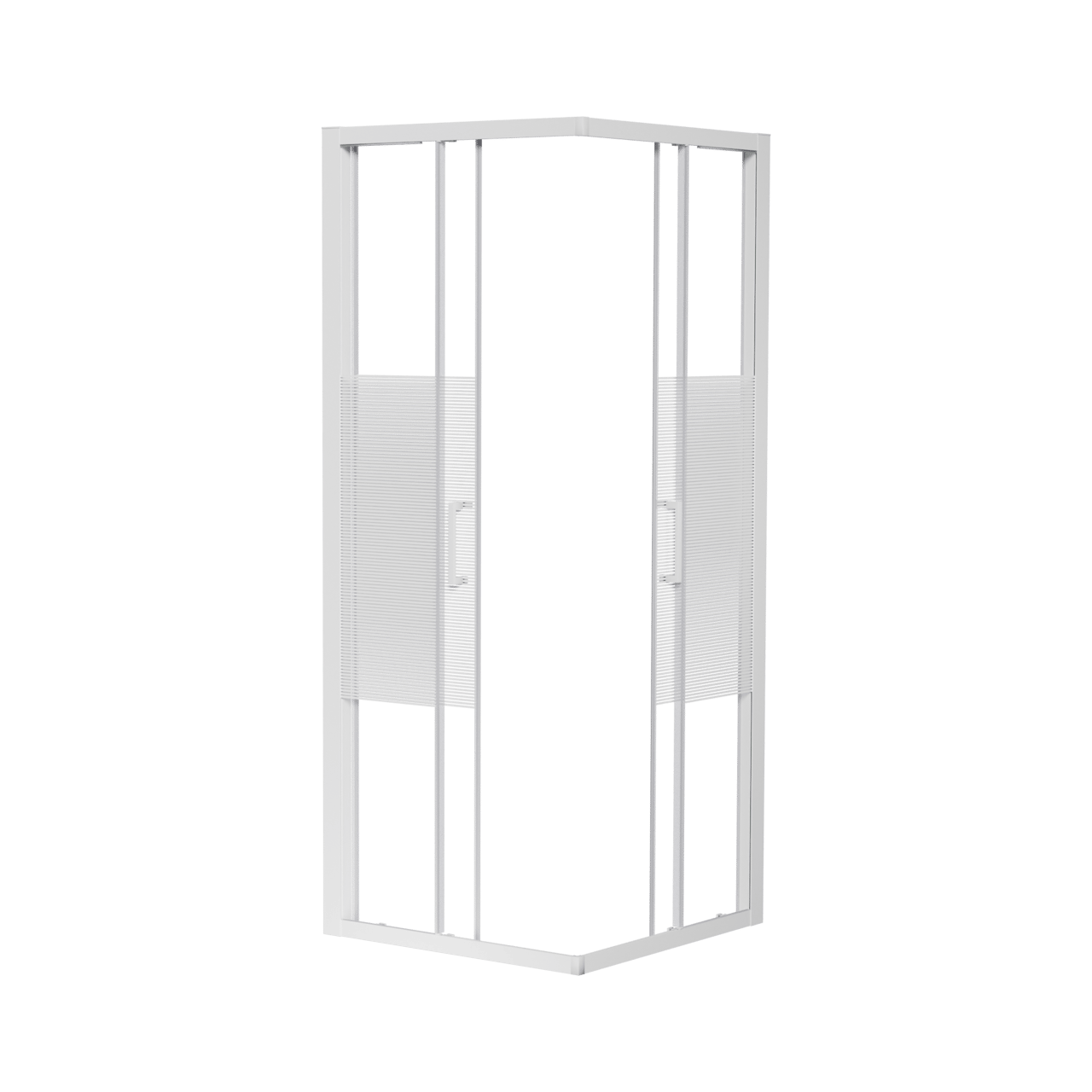 Luca Varess Talan douche schuifdeur 80 x 200 cm gestreept glas glanzend wit profiel