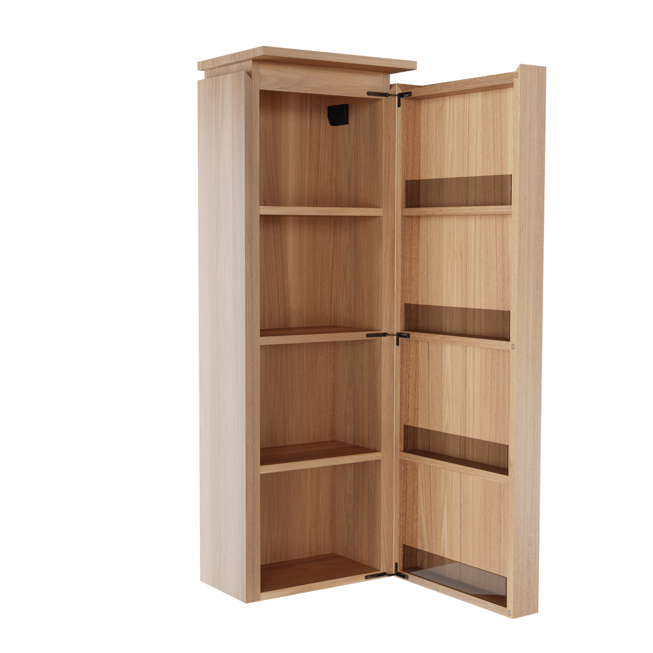 Balmani Eclips zwevende kolomkast rechts Teakhout 44 x 32 x 130 cm