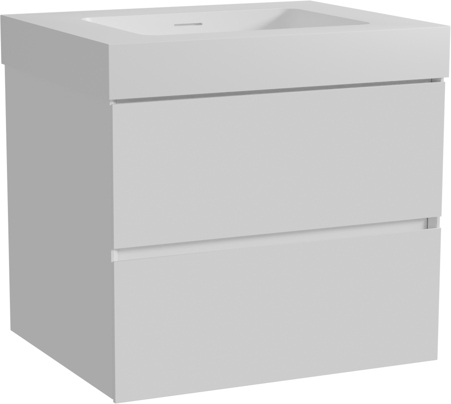 Storke Edge zwevend badmeubel 65 x 52 cm hoogglans wit met Mata High enkele wastafel in solid surface mat wit