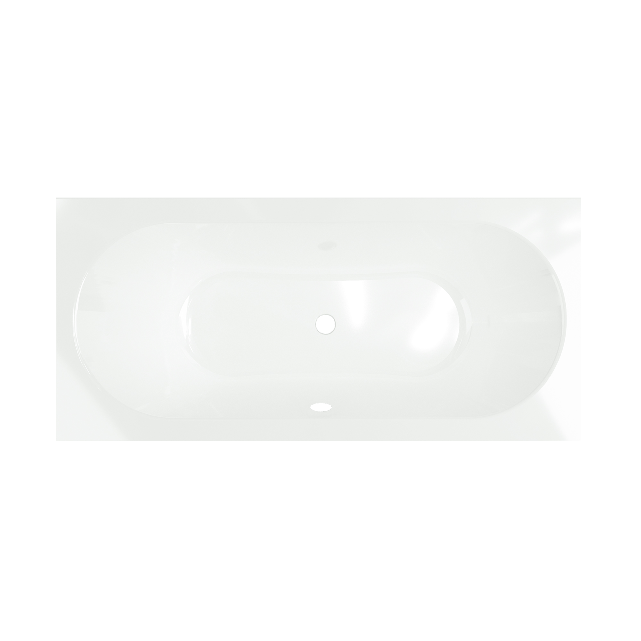 Luca Varess Snello tweepersoons inbouwbad 180 x 80 cm acryl hoogglans wit