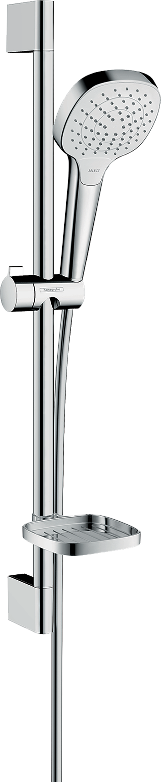 Hansgrohe Croma Select E barre de douche avec pommeau de douche 11cm 3 fonctions jet chrome brillant