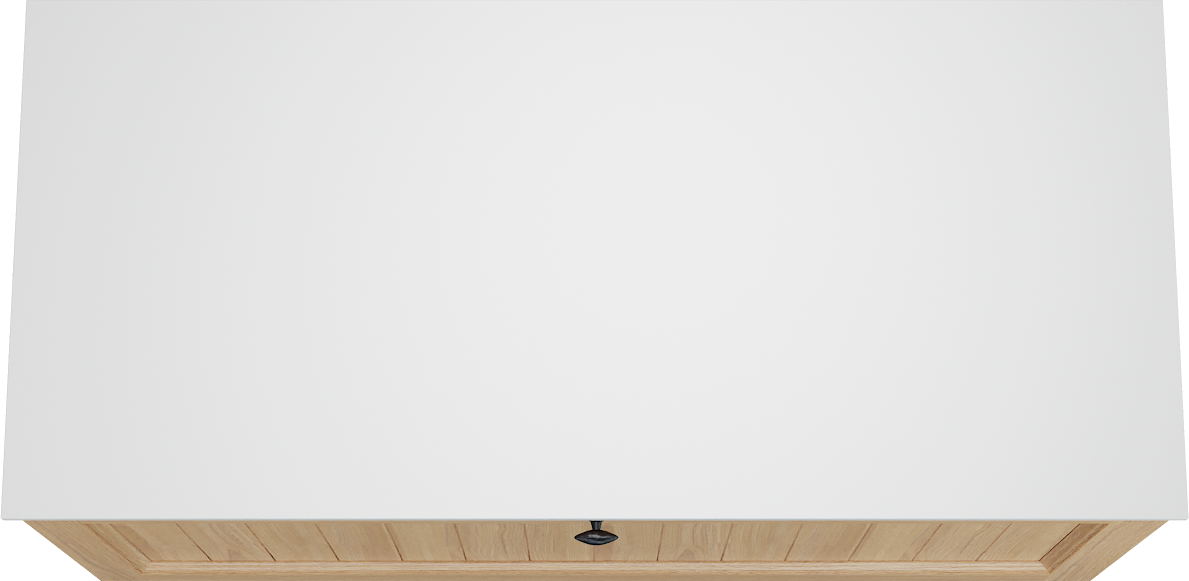 Balmani Lemon hängendes Möbelstück Set: 120 x 55 cm, Naturbelassene Eiche Furnier, mit Stretto Einzel- oder Doppel Waschtischplatte, Weiß matt