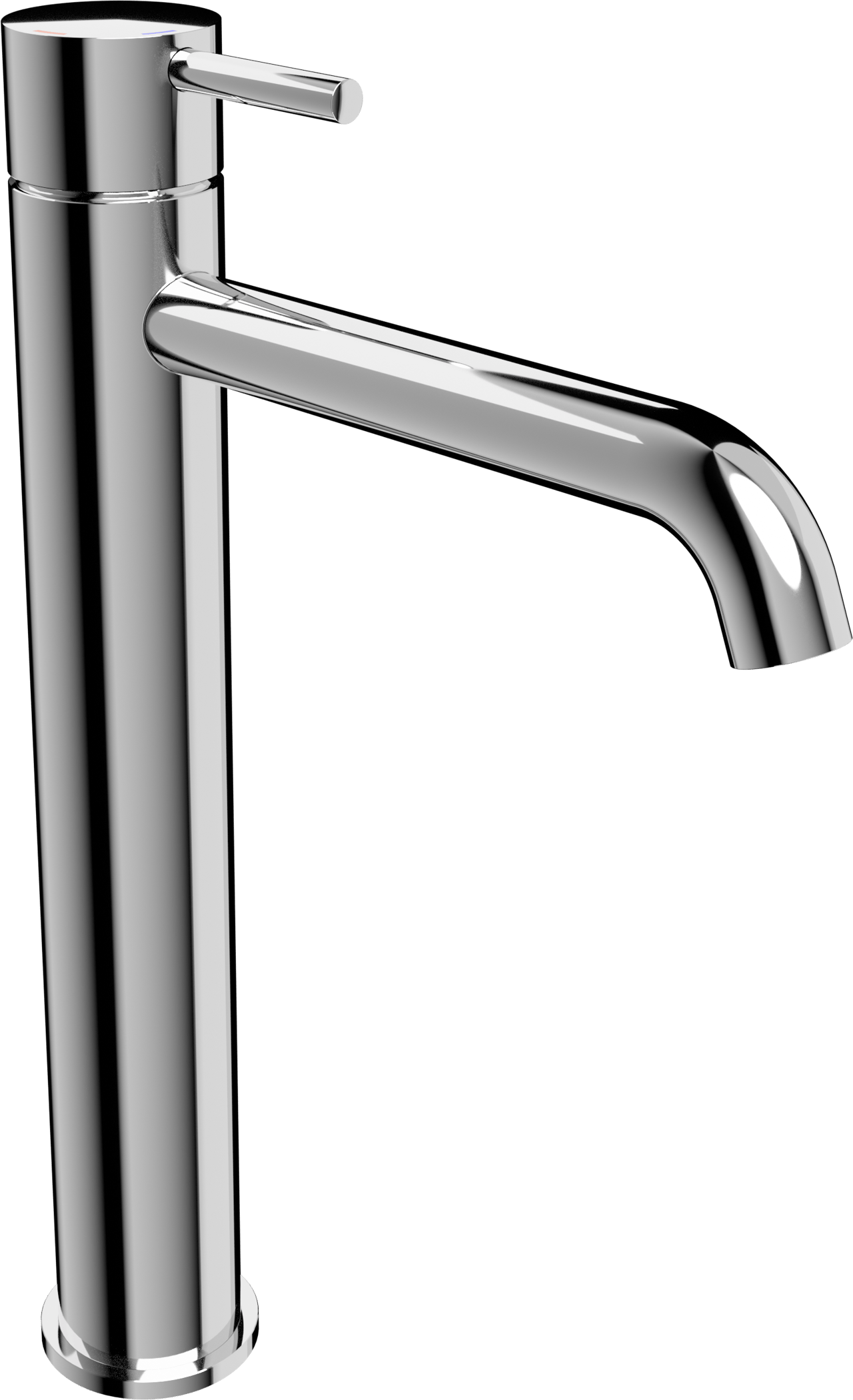 Blaufoss Round 2.0 EcoStart verhoogde wastafelkraan Glanzend Chroom