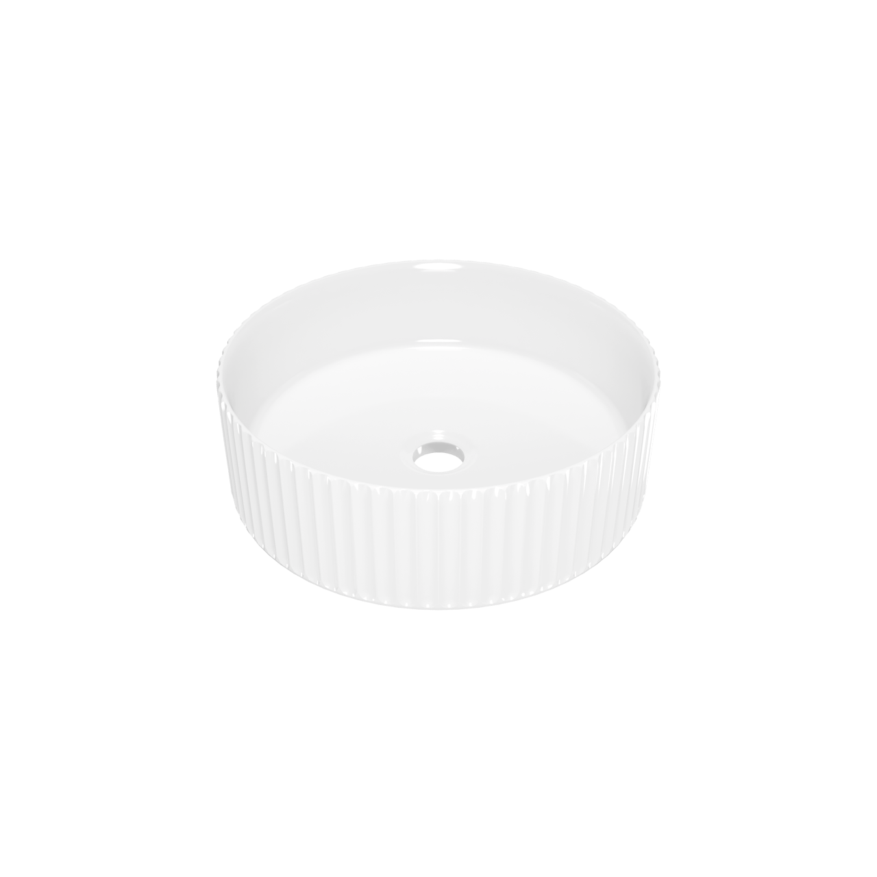 Luca Varess Verona vasque à poser porcelaine Blanc Brillant rond Ø 36 cm