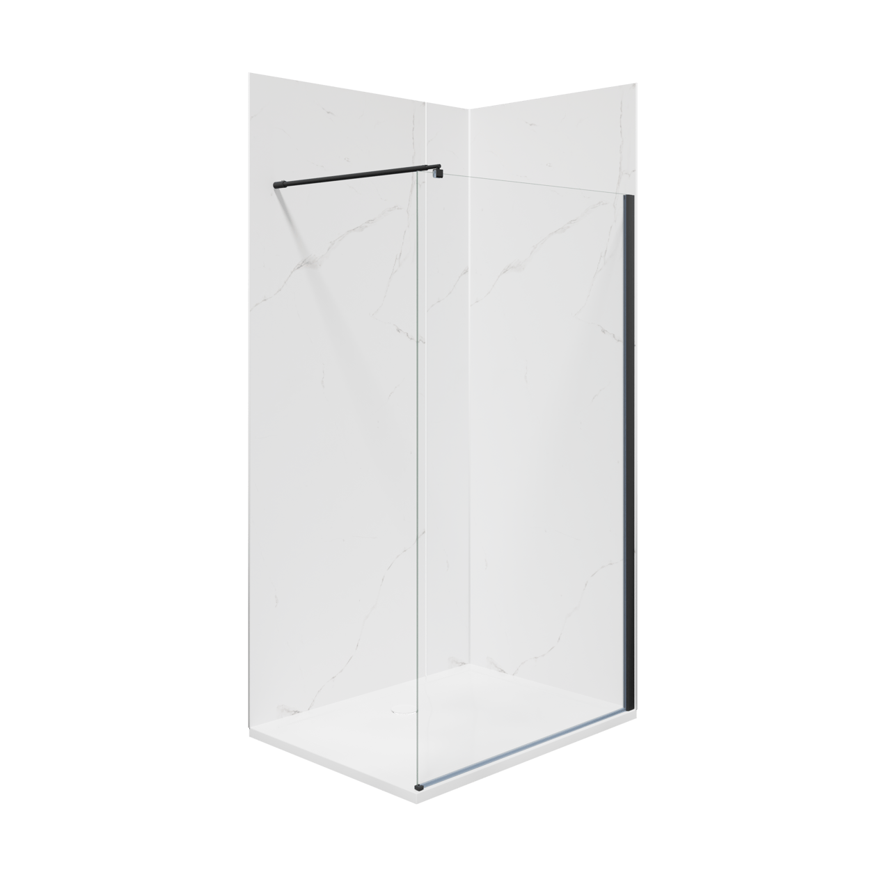 Luca Varess Artdeco revêtement mural de douche 90 x 90 x 90 x 244 cm alu-composite aspect marbre blanc mat