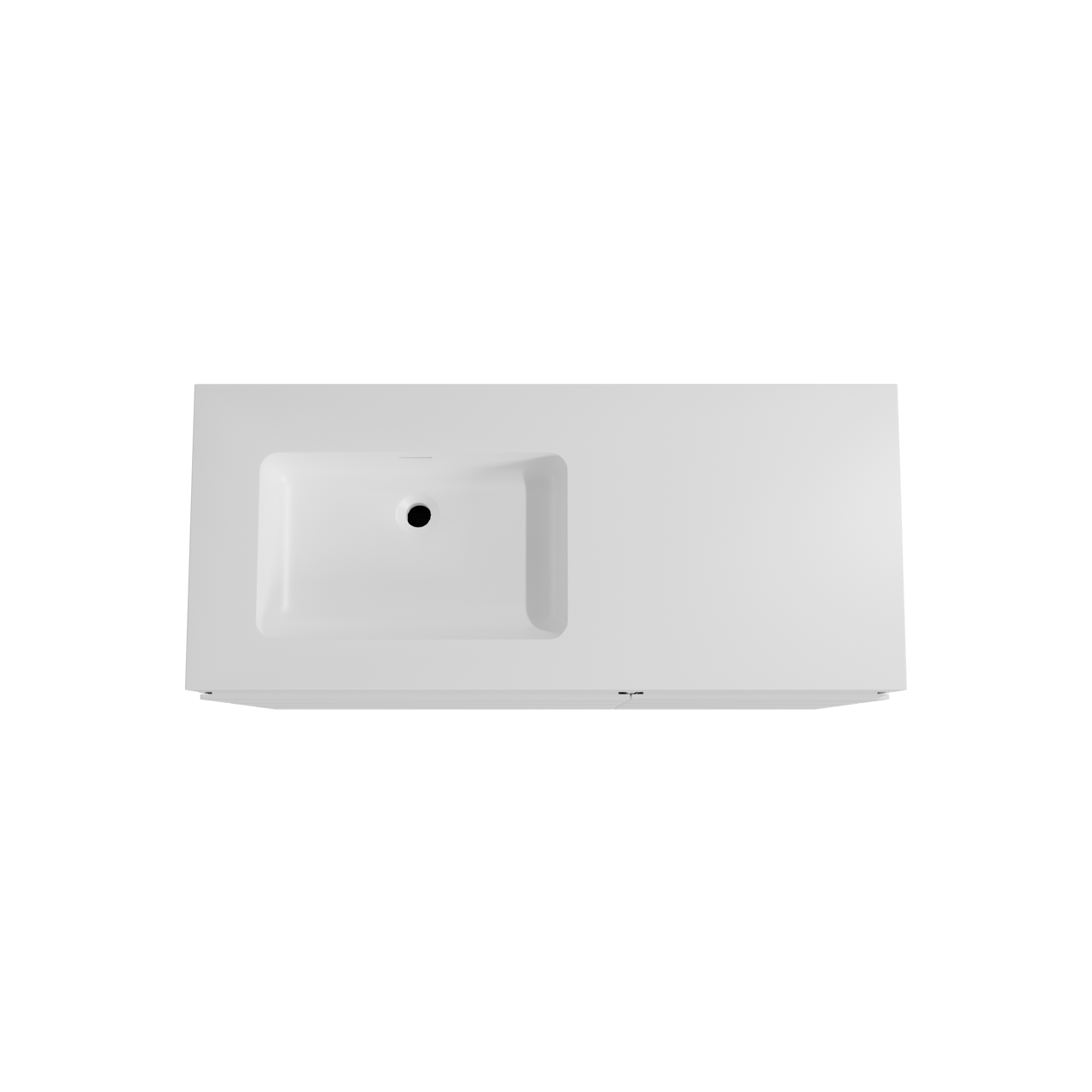 Storke Edge meuble salle de bains à poser 120 x 52 cm blanc mat avec Mata High vasque asymétrique gauche en solid surface blanc mat