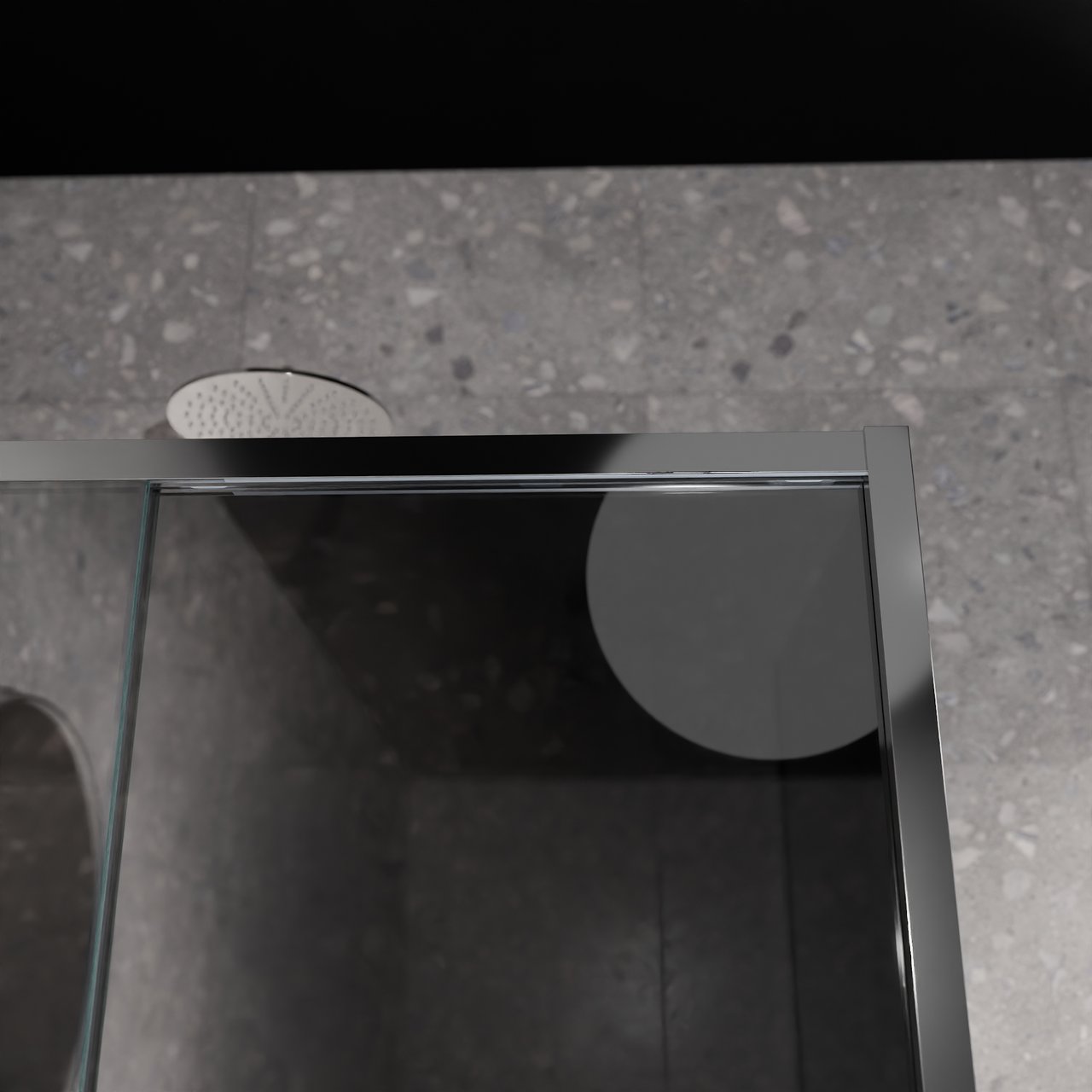 Balmani Senses Design douchehoek met linkse schuifdeur en vaste zijwand, 160 x 90 cm, Reflex spiegelglas, Glanzend chroom profielen, met coating