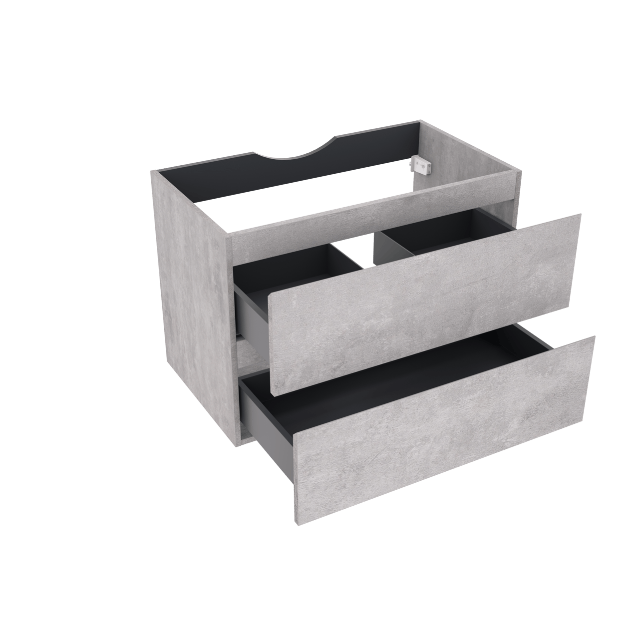 Linie Lado meuble sous-vasque suspendu 80 x 46 cm béton gris foncé 2 tiroirs