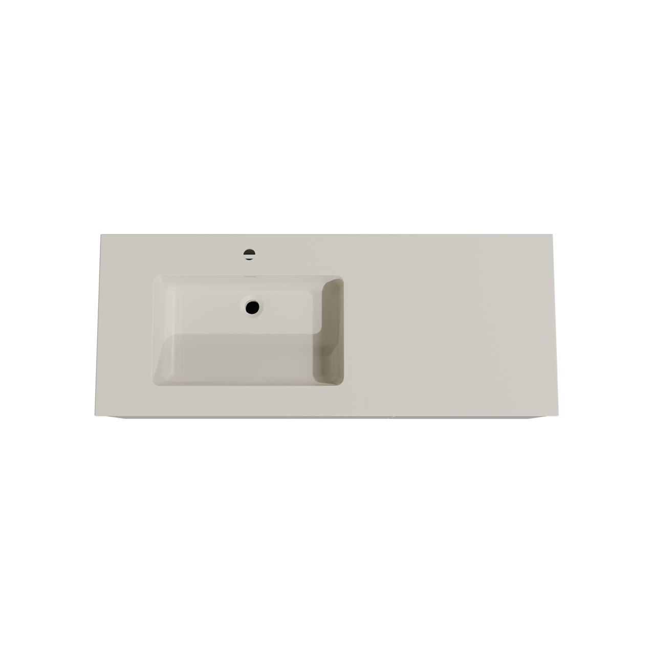 Storke Edge hängendes Möbelstück Set: 130 x 52 cm, Weiß glänzend, mit Diva Waschtisch links, Top Solid Seidengrau